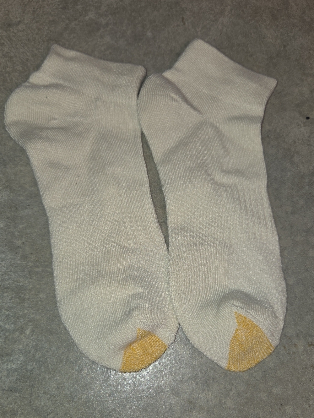 New White Ankle Socks with Yellow Toe - Men's Pack